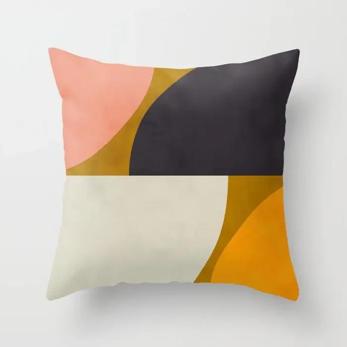 Decorative Home Pillow Case Cushion Covers  Nordic    Morandi Shape Geometric Abstract Bed X Yellow