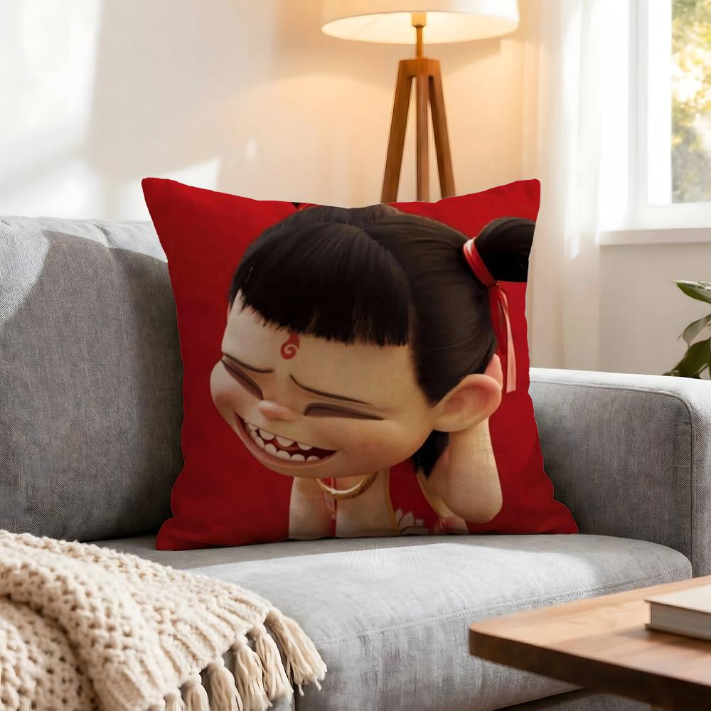 Doll Nezha Cushion Cover 1Pcs Decorative Covers Soft Cushion Case For Sofa Couch Decor 40X40 45X45 Pillowcases