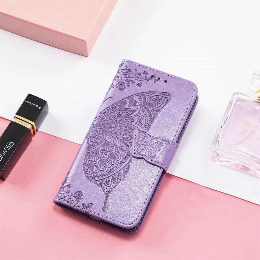 Étui à rabat en cuir motif papillon pour Huawei Nova 13i Y63 Y73 13 14 Pro Honor X9D X7D X6C Housse portefeuille Capa Coque