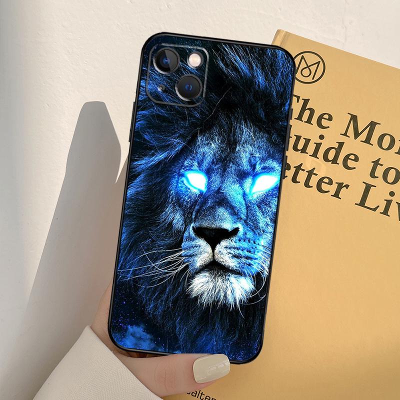 King of Jungle Lion Phone Case For iPhone 11 12 13 Pro Max XS XR X 6 7 8 Plus 12 13 Mini SE 2020 Cover Shell