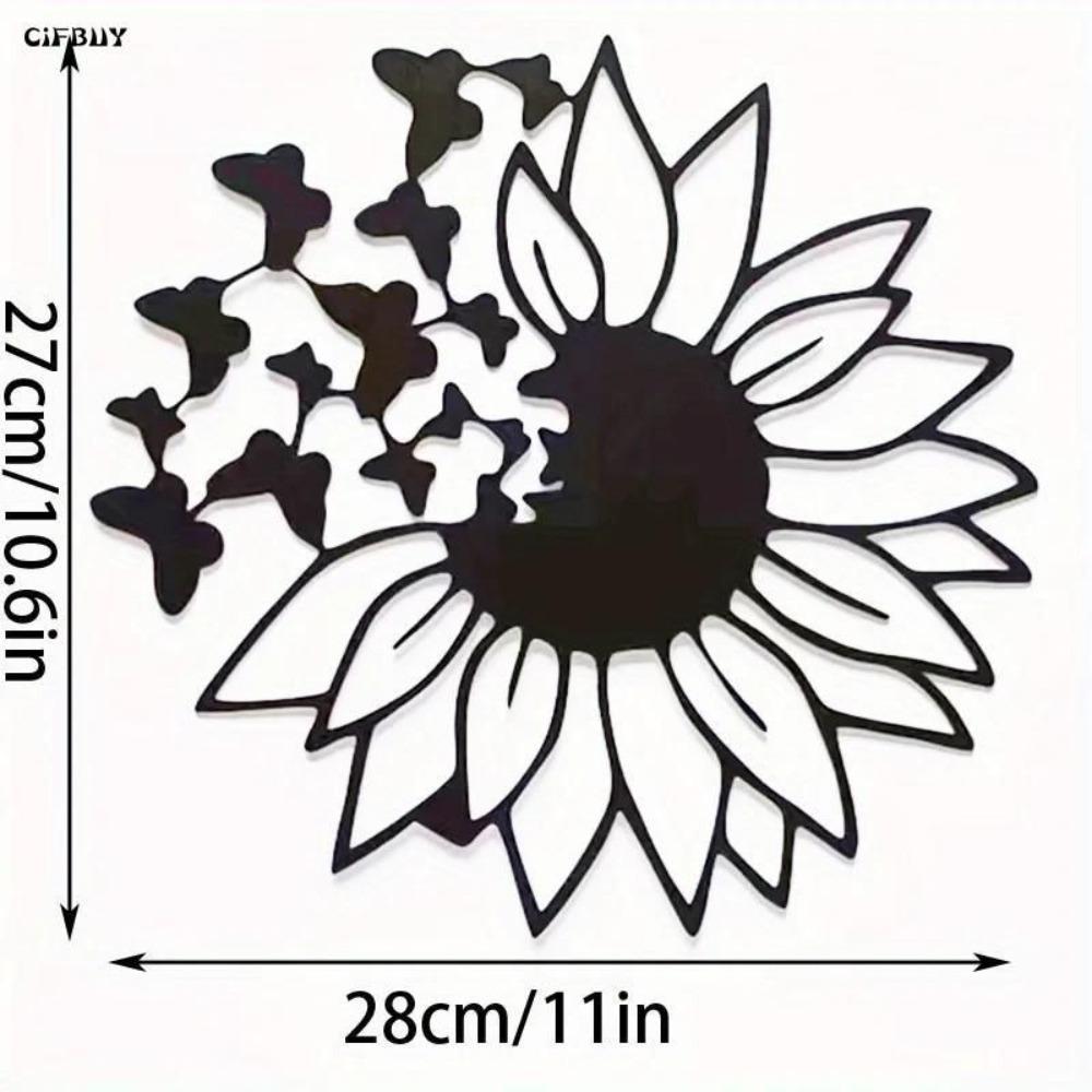 Metal Wall Art Butterfly and Sunflower Home Decor