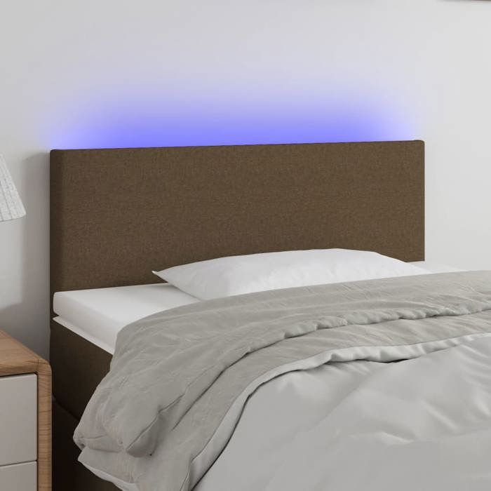 VidaXL LED Headboard Bedroom Furniture Single Bed Accessory Headboard Frame Interior Dark Brown 3121317
