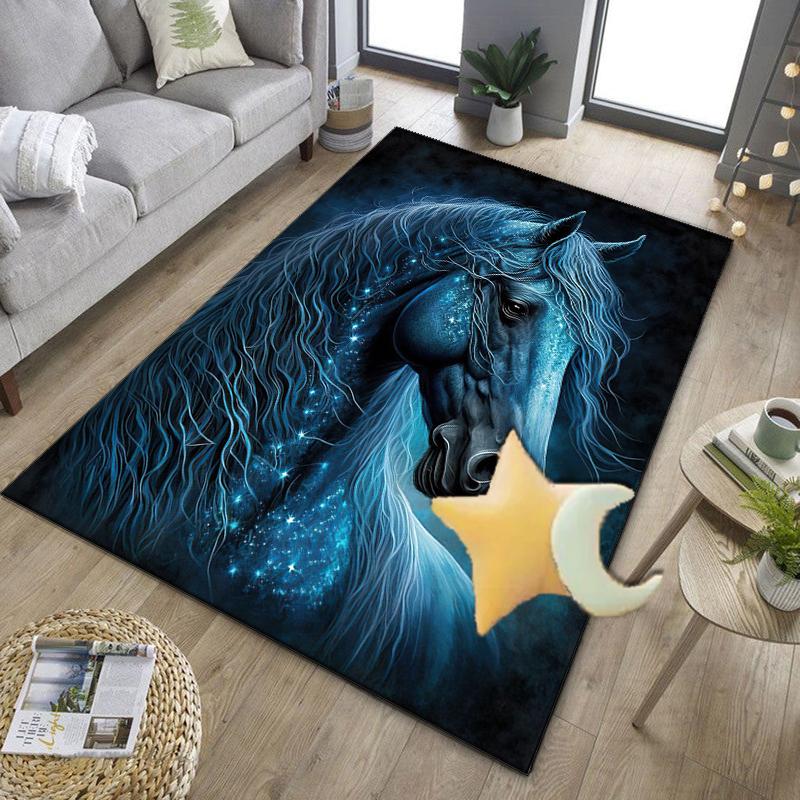 Blue Horse Dreams Office Rug Chair Mat, Entryway Carpet, Suitable for Front Door, Bedroom, Living Room, Desk, Holiday Gift