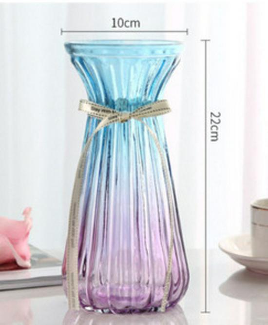 Colored Glass Vase with Free Shipping - Hydroponic, Transparent, Cinched Waist Design for Fresh or Dry Flowers