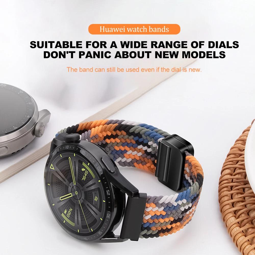22mm 20mm Nylon Buckle Strap for Huawei Watch GT5 4 3 2 46mm/4Pro 3Pro Bracelet for Samsung Watch7/6/5/4/Classic Adjustable Belt