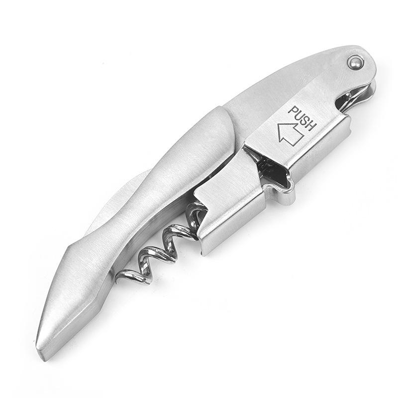 

Профессиональный штопор для красного вина с деревянной ручкой, портативный винтовой штопор, многофункциональный штопор для винных бутылок, кухонные принадлежности, штопоры для пива серебряный