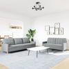 2 Piece Sofa Set Light Grey Fabric