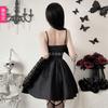 Dark Gothic Halloween Costume Witch Vampire Black Dress Bridal Angel Dress