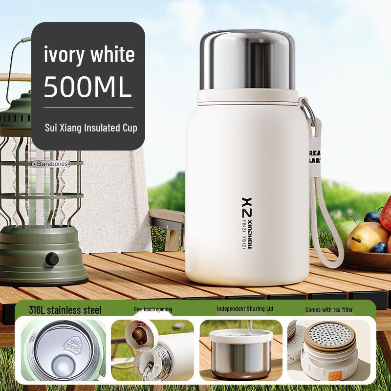 316 Stainless Steel Insulated Mini Chubby Water Cup with Handle Rope
