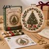 Holiday Theme Embroidery Projects Christmas Kit for Beginners, Pre-Printed Pattern Full Set Art And Craft Kits Adults of Tools, DIY Needlework Festive