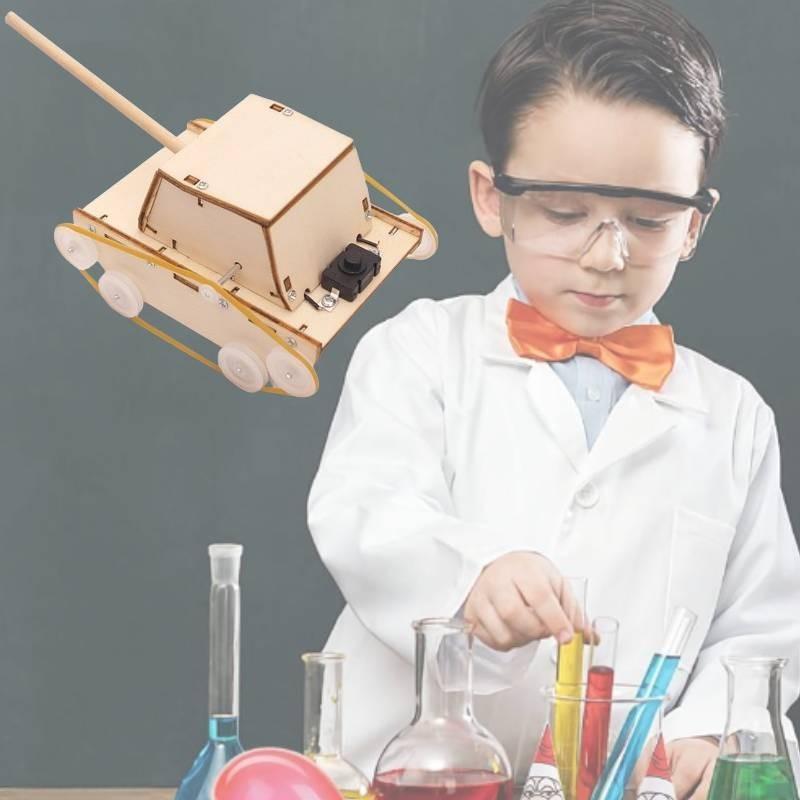 Children's Wooden Diy Electric Tank Science Kit Educational Toy Gift Material C-25 Pack