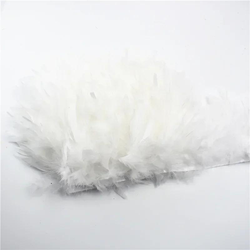 Colored Fluffy Turkey Feathers Trim Tassel Fringe Ribbon Marabou Feather Tape Boa Sewing Costume Clothing Accessories Decoration