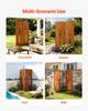 Metal Privacy Screen, 50 X 160cm Freestanding Modern Privacy Fence, Garden Divider Panel with Extended Ground Stakes & Carbon Steel Plate,