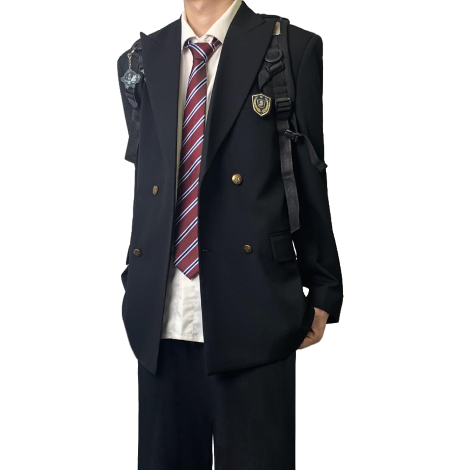 

COSSA Gakuran Cosplay High School Uniform Leather for High School and Junior High School Perfect for Entrance and Graduation Ceremonies Men s Uniform, чёрный