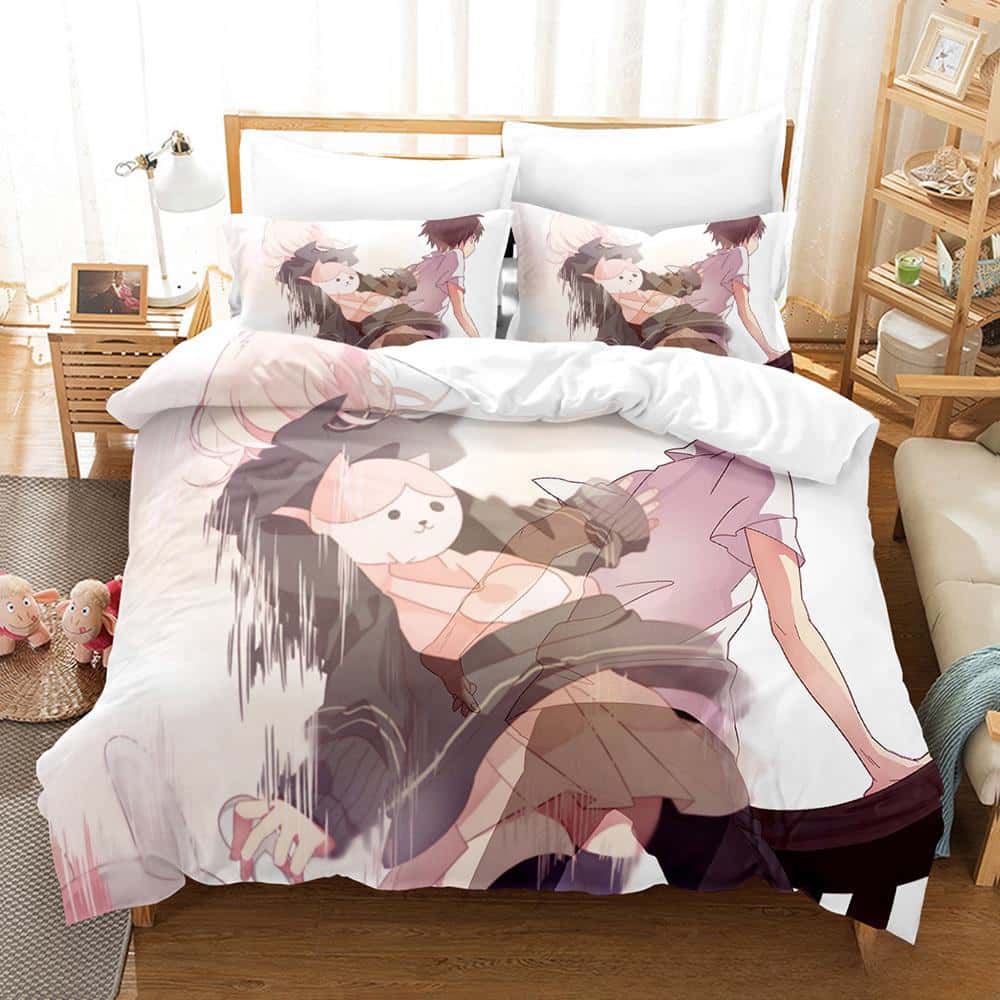 New Danganronpa V3 Bedding Set Cartoon Anime three-piece set Adult Kid Bedroom Duvet cover Sets Y2k Girls comforter bedding sets