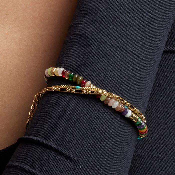 Bracelet - LUXENTER - Issne - Cristal multicolore - Finition or jaune 18k - 16–19 cm