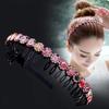 Unisex Hoop Top Metal Double Bangs Flower Rhinestone Hair Accessories Hairband Bezel Headband Men Women Hair Band Sports Hair