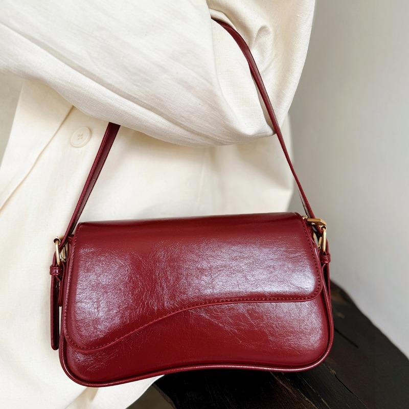 Женская сумка через плечо ретро простая и универсальная новая подмышечная сумка нишевый дизайн модная одноплечевая подмышечная сумка бордовый