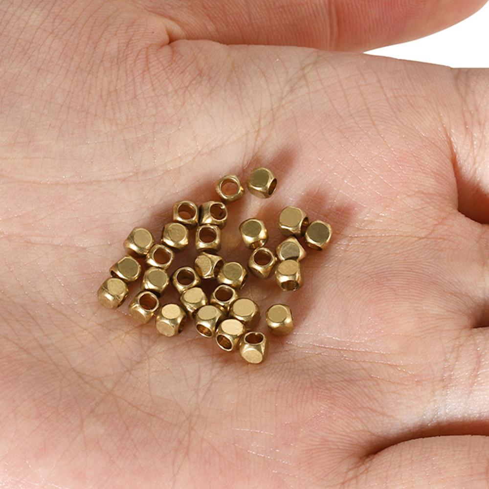 100pcs 1-5mm Brass Cube Square Spacer Beads Loose Charm Bead for DIY Bracelets Necklace Jewelry Making Accessories Wholesale