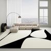 Black White Geometric Area Rug Luxury Abstract Line Living Room Carpet Non-Slip Coffee Table Bedroom Floor Mat High-End