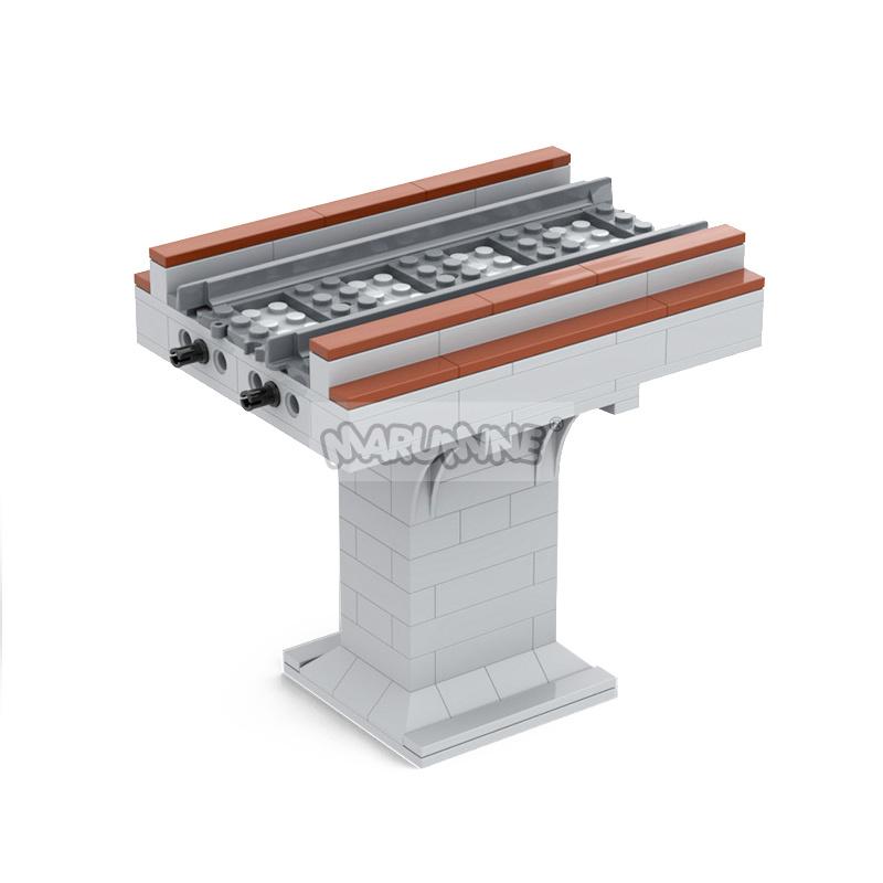 Marumine Rampa de Vía de Tren MOC Subida Sistema de Ferrocarril MOC Idea Puente Bloques de Construcción Ladrillos Maqueta a Escala Se Adapta Para 53401 Bloques de Construcción Navideños