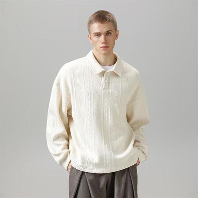 VUUG Men's Jacquard Polo Collar Sweatshirt