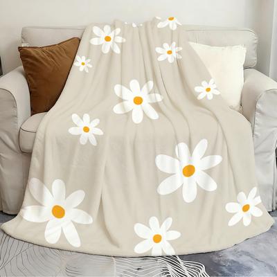 Daisy Floral Nap Blanket, Cozy Lightweight Throw for Couch, Perfect Valentine's Day Birthday Gift for Family