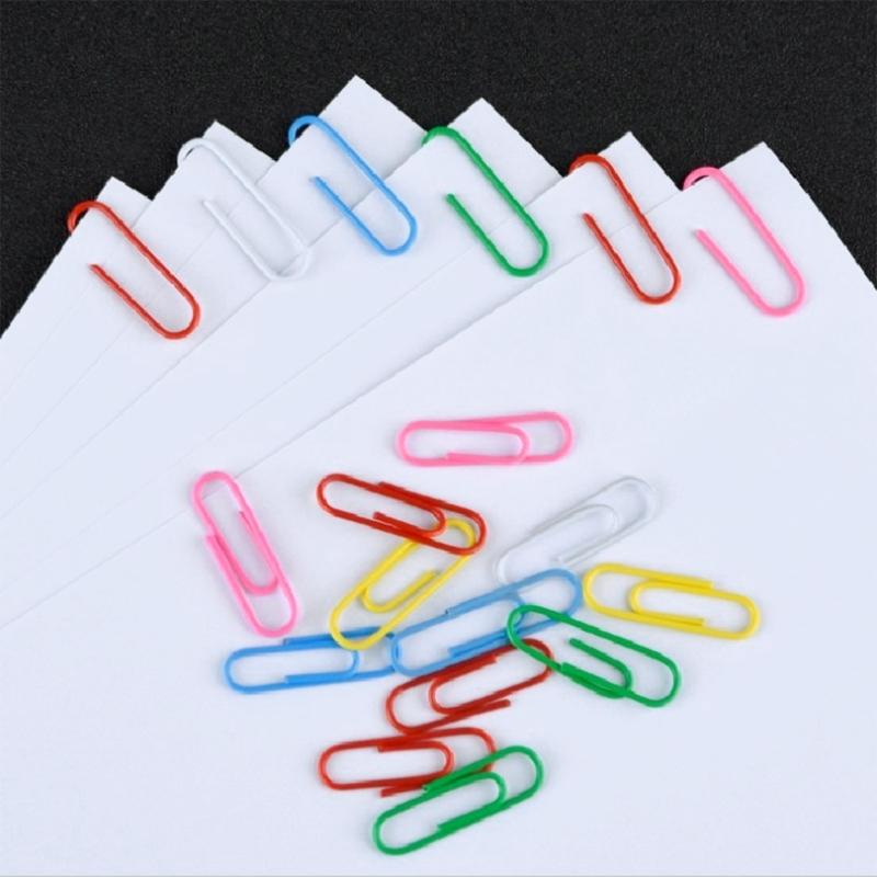 120 Pcs 28mm 33mm Paper Clips Plastic Clips Letter Clips Colorful Paper Clips Office Clips School Office Supplies