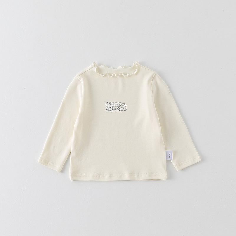 2026 Spring Korean-Style Long-Sleeve Printed Top for Baby Girls - Infants & Toddlers
