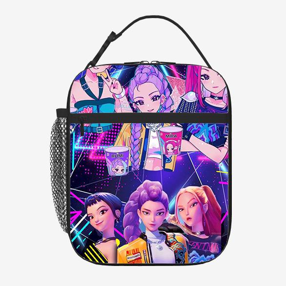Elementary School Student Card Kpop Demon Hunter Thermal Insulation Bag Portable Outdoor Picnic Bag Children'S Lunch Box Bag Lunch Bag