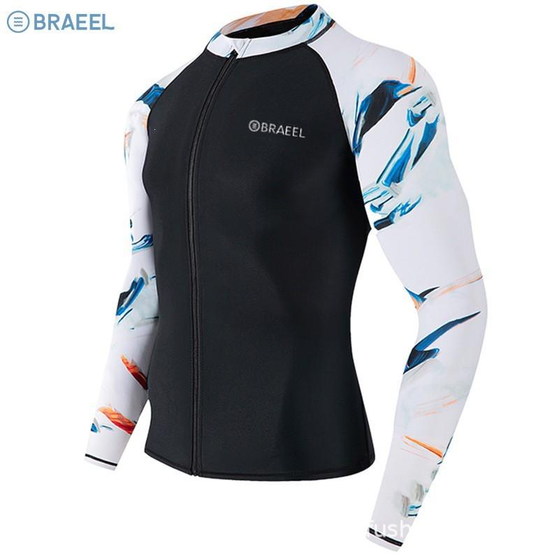 Quick-Dry UV Protection Rash Guard Long Sleeve Swimwear Men Surfing Diving Snorkeling Water Sports