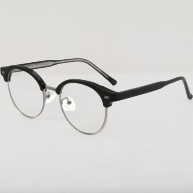 Couple Retro Style Round Fashion Glasses for Unisex Crystal-Silver
