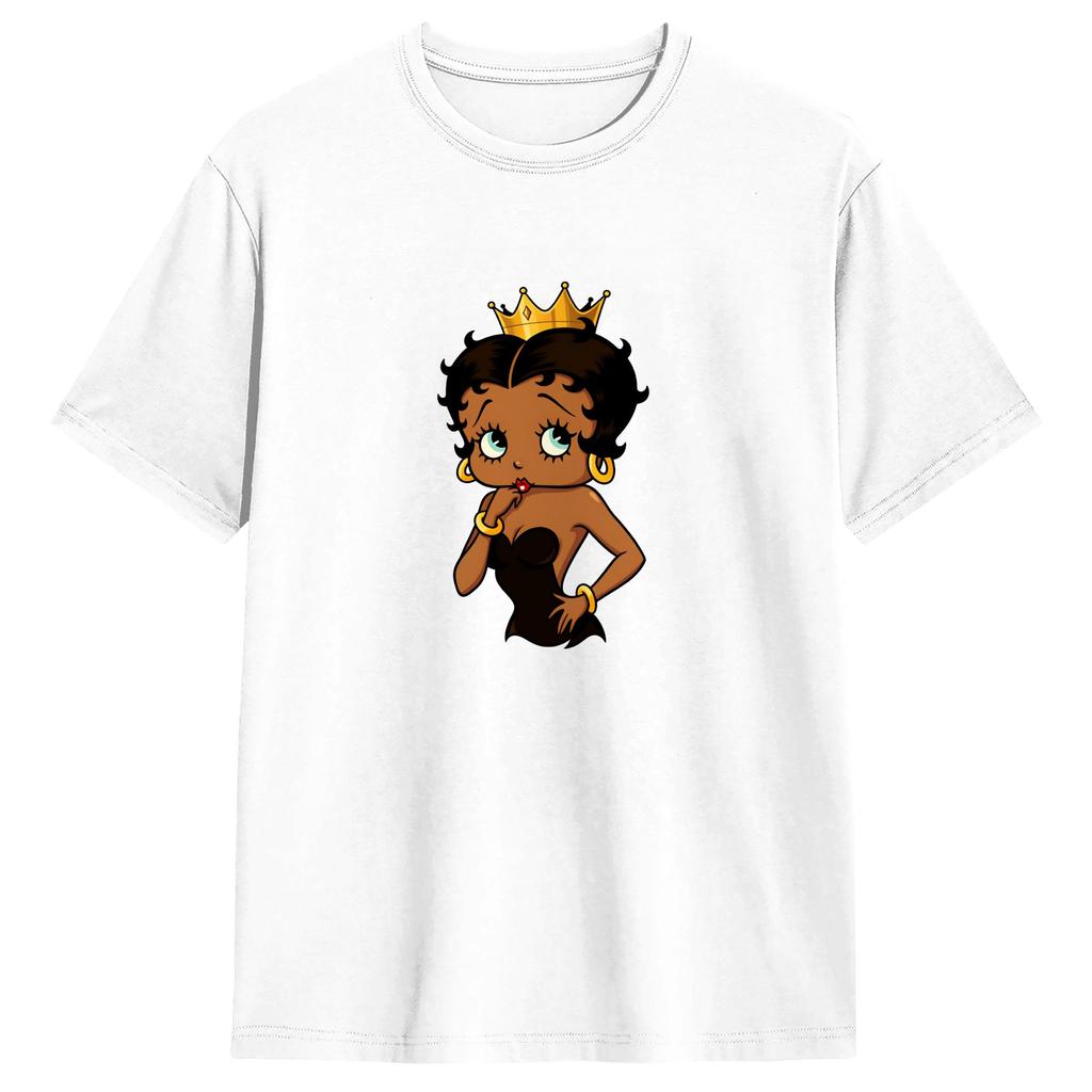 Oversized TShirt Summer Bettys Boop Hip Hop TShirts Cotton Tee Shirt for Unisexs YK Funny Short Sleeve Tees