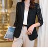 Women's Lace Suit Jacket - Slim Fit, Korean Style, Spring/Autumn 2025 Fashion