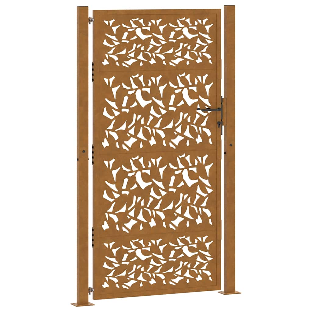 Garden Gate 100 X 175 Cm Weatherproof Steel Leaf Design