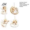 Festive Tree Ornament Christmas Angel Pendant with Lanyard, 2D Flat Acrylic Hanging for Party Decor Decoration, Cute Holiday Car Window Decoration