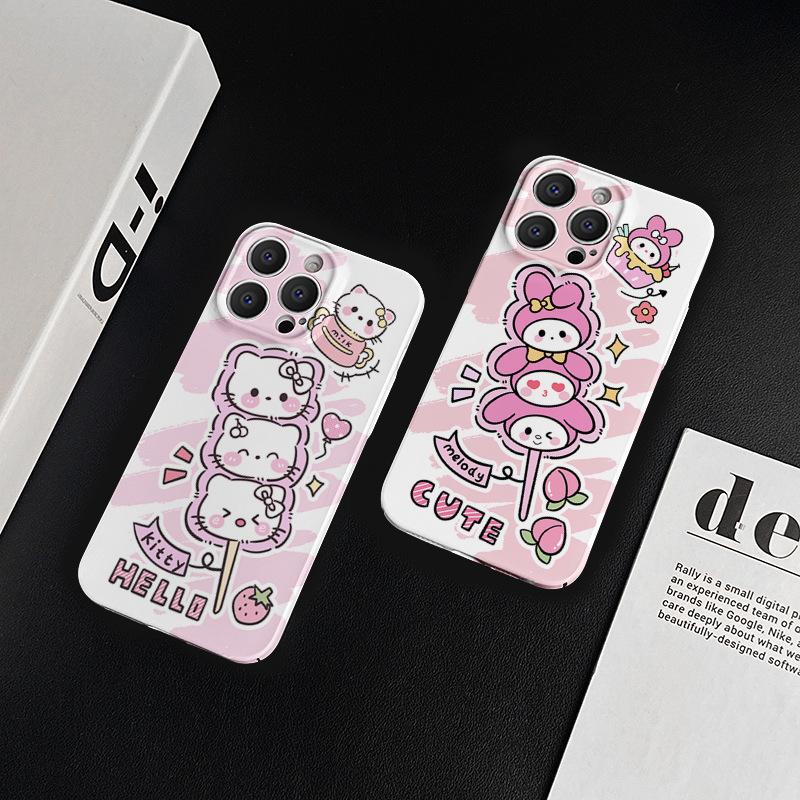 Applicable to iphone11promax apple 11 huawei mobile phone case 11 red rice kulo fun eating barbecue Sanrio