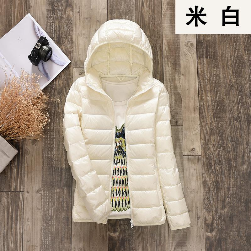 2024 Autumn and Winter New Women's Hooded Light Down Jacket Short Casual Thin Down Jacket Large Size Winter Clothing