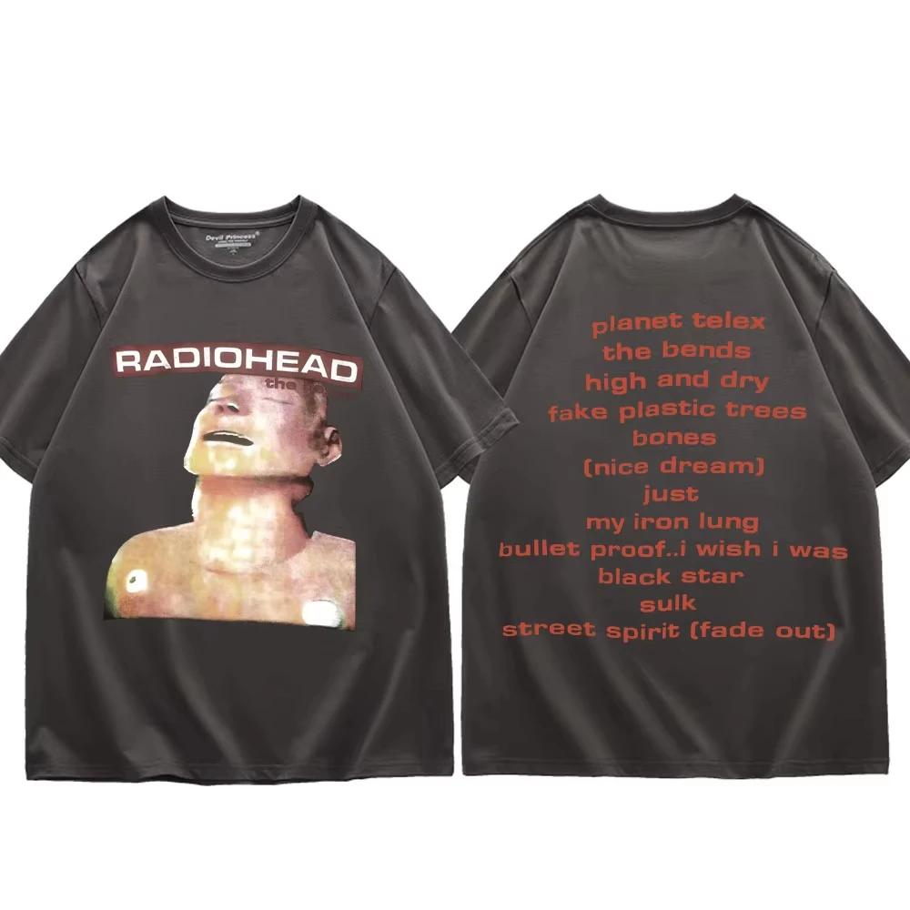 Radiohead The Bends Album Merch T Shirt Rock Hip Hop Vintage Short Sleeve T-shirt Men Women Casual Fashion Oversized T-shirts