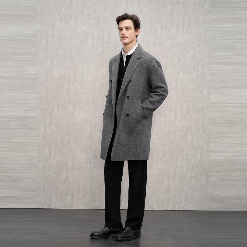 EMZ Erdos Men's Wool Blend Business Casual Winter Overcoat