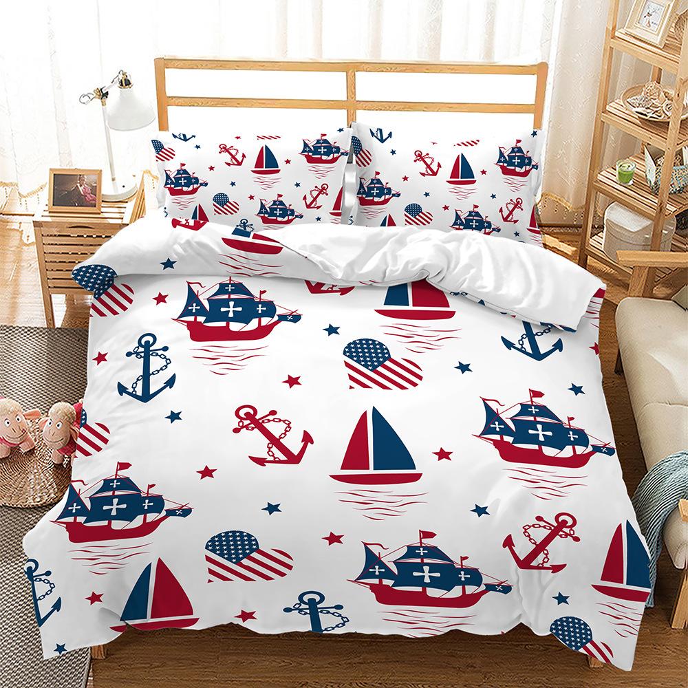 Kit 3D Digital Printing Quilt Set Three-Piece Set Two-Piece Set Beautiful Country Flag