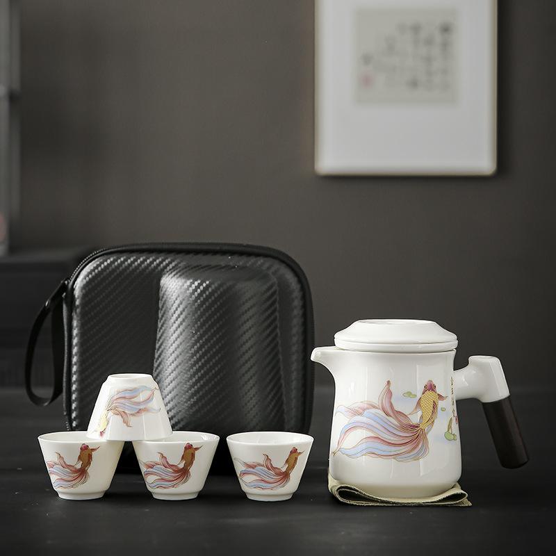 Travel Tea Set Portable Outdoor Portable Express Cup Company Event Gifts Can Be Printed In One Pot of Four Cups