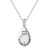 Simple Faith Waterdrop-shaped Cross Teardrop Radish Seed Stainless Steel Necklace