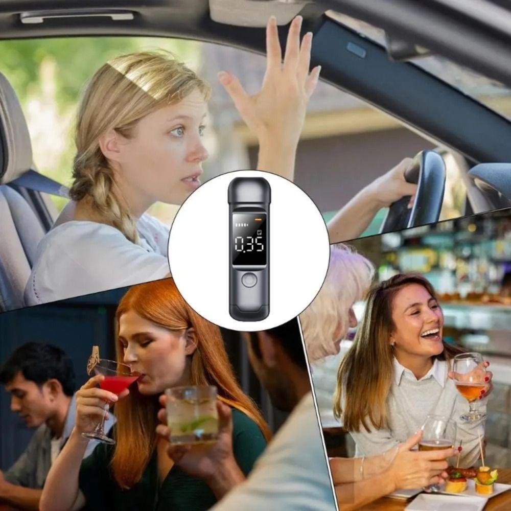 Rechargeable Automatic Alcohol Detection System LCD Display Breath Alcohol Tester  Portable Use