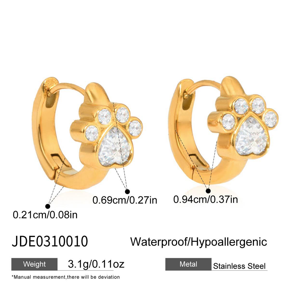 Light luxury high-end sense niche zircon cat claw earrings earrings jewelry