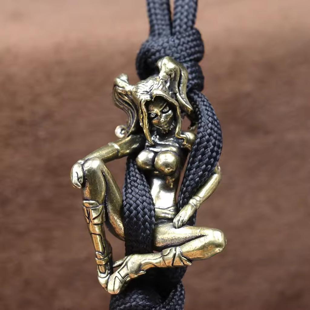 Schönes Mädchen Messing Messer Perlen DIY Paracord Handgemacht Gewebte Lanyard Anhänger Schirmseil Armband Charms DIY Zubehör