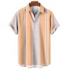 Camicia da uomo a maniche corte a righe stile hawaiano con stampa 3D, larga, stile street, top alla moda da uomo, casual, semplice, senza tasche