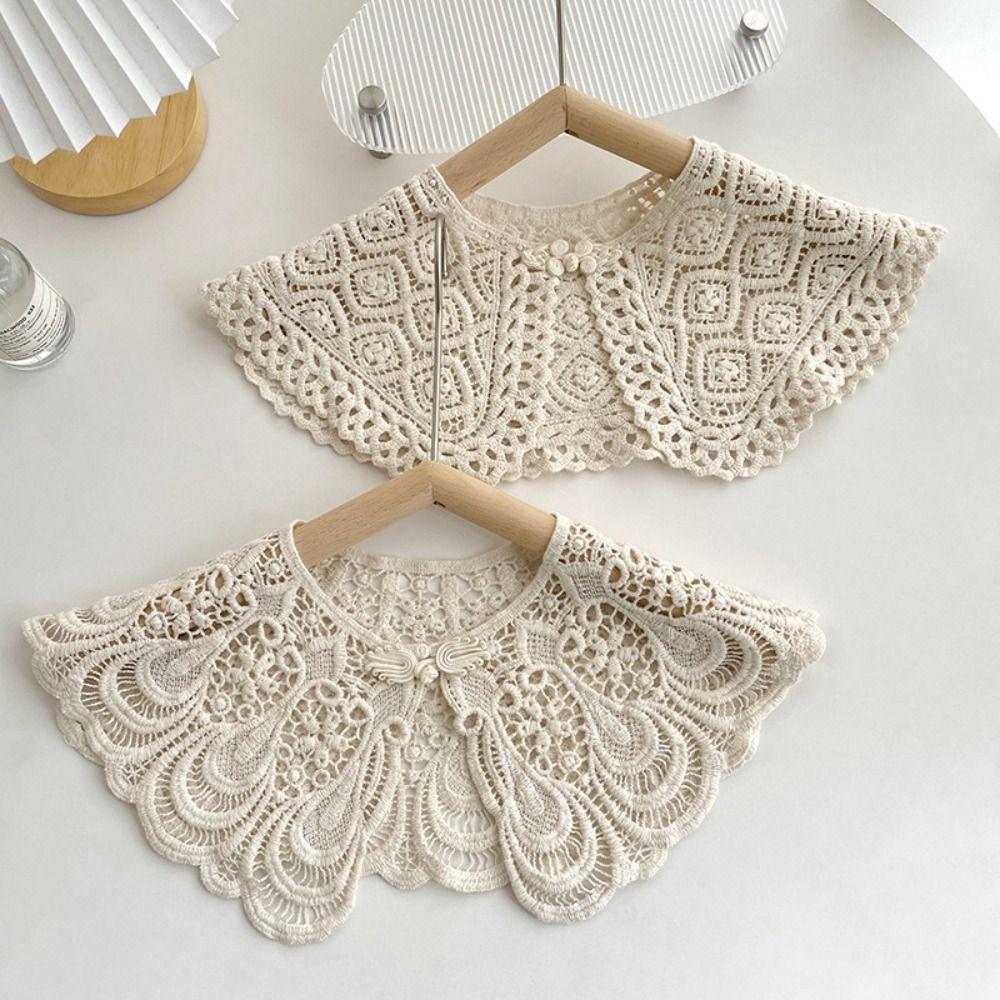 Cape Knitted Shawl Cloak Blouse Shoulders Fake Collar Elegant Lace Fake Collar  Clothes Decoration