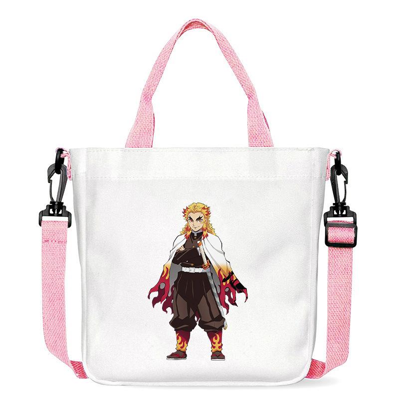 Japan cartoon comics Demon Slayer Print Canvas Bag Stylish Crossbody Bag Large Capacity Commuter Shoulder Bag 7554