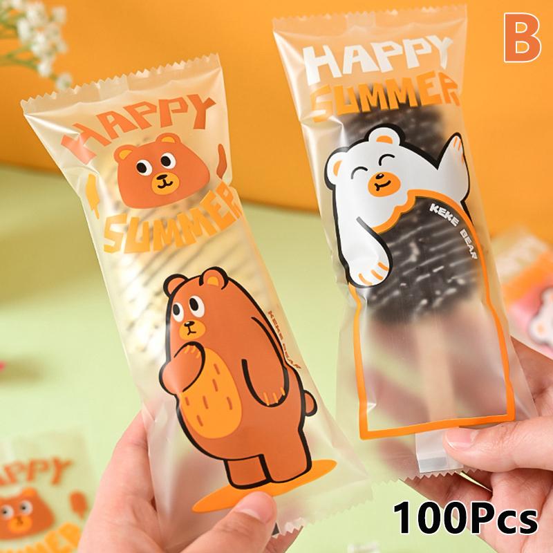 

100Pcs Disposable Ice Popsicles Bags Thick Frozen Pops Handmade Ice Cream Plastic Wrappers For Candy Food Grade Packing Bag
